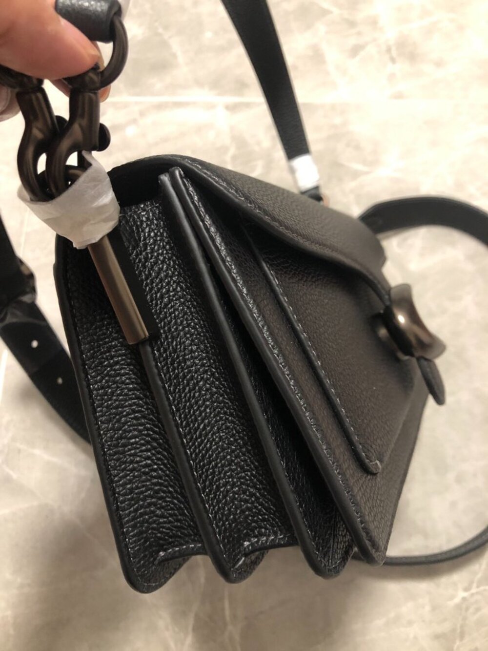 COACH Tabby 26 Leather Shoulder Bag Black Multi-Way Crossbody - Picture 3 of 6